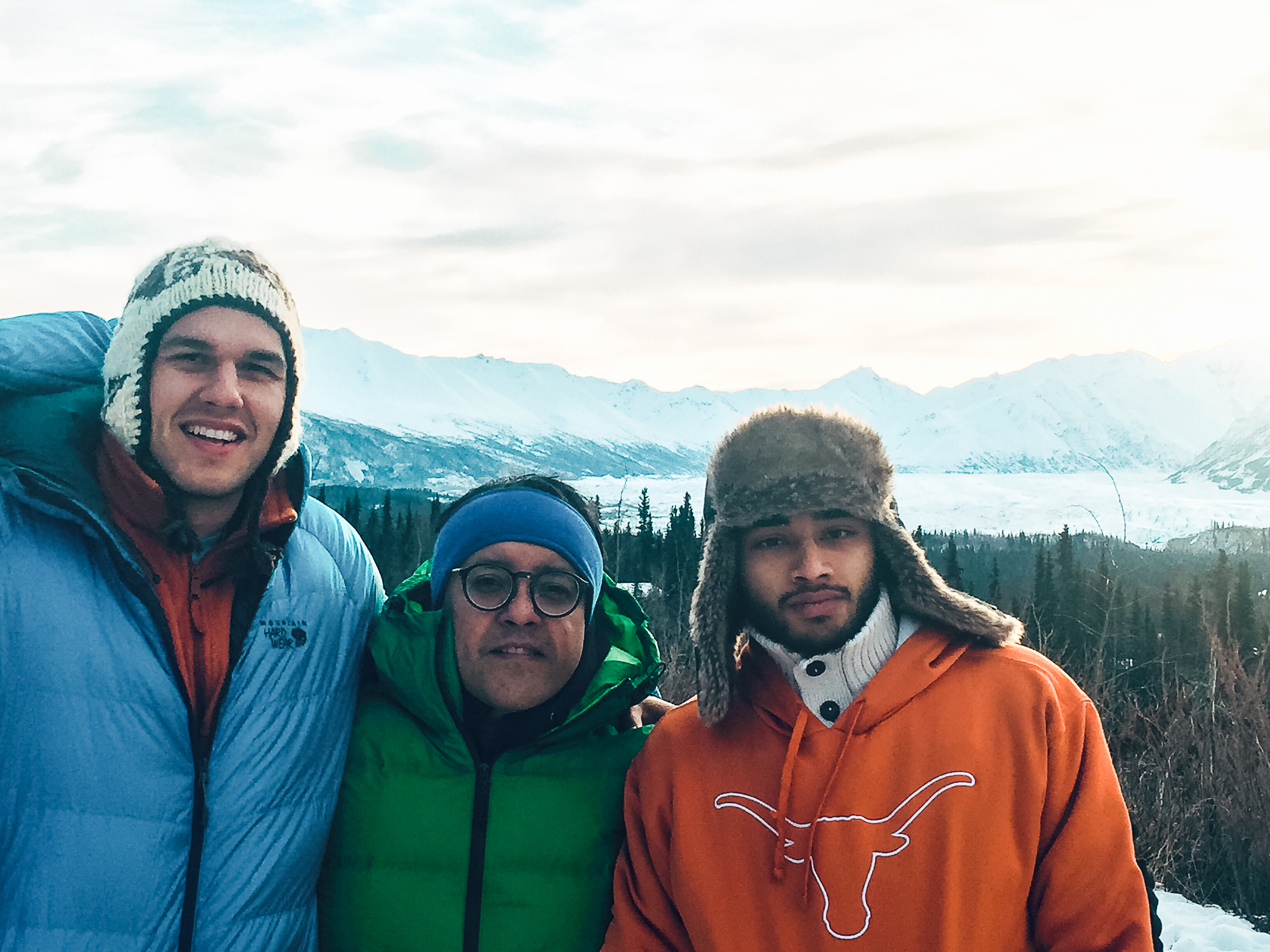 professor Navid Saleh and Ph.D. students in Alaska