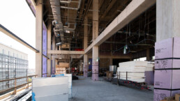 A look into the Level 5 Lounge and Lecture Hall before the walls are put up