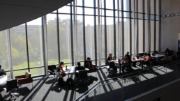 Students study on the E-loft of the EER