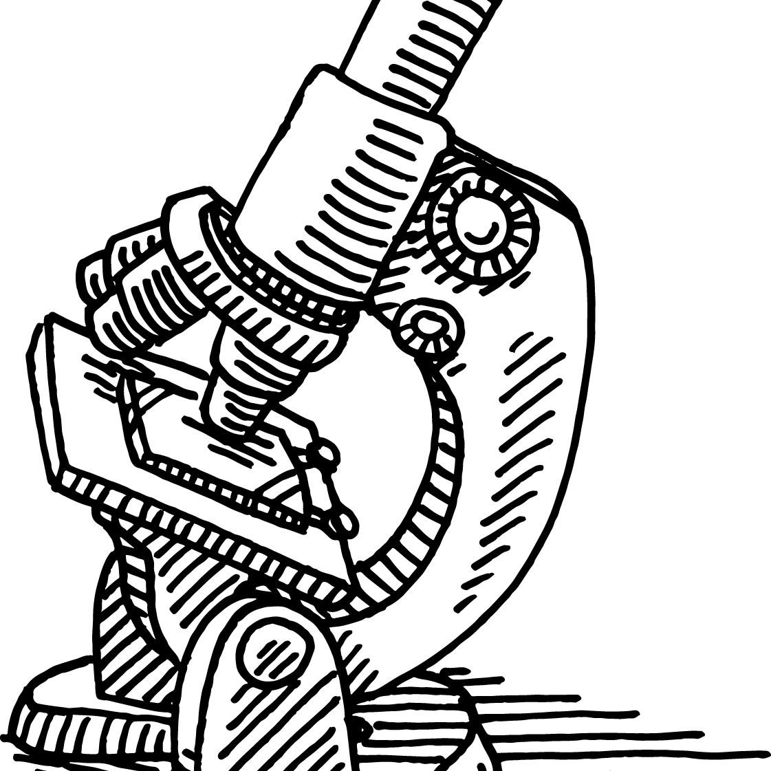 drawing of a microscope