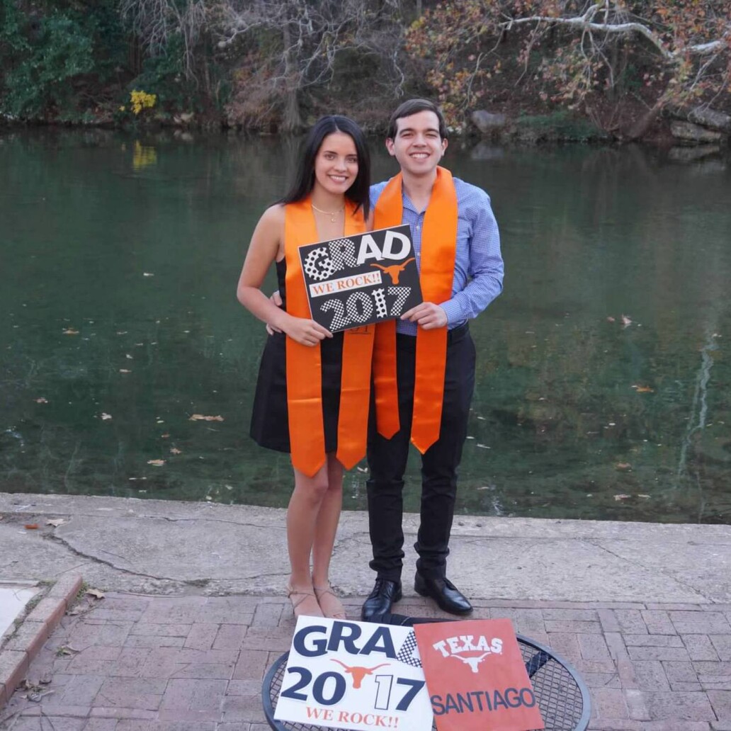 Laura and Santiago graduating