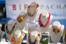 Jewelry on display at farmers market