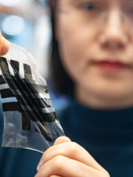 Texas Engineer Nanshu Lu stretching out her e-skin technology