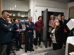 Members of Portugal’s Ministry of Education, Science and Innovation looking at facilities at the Cockrell School of Engineering