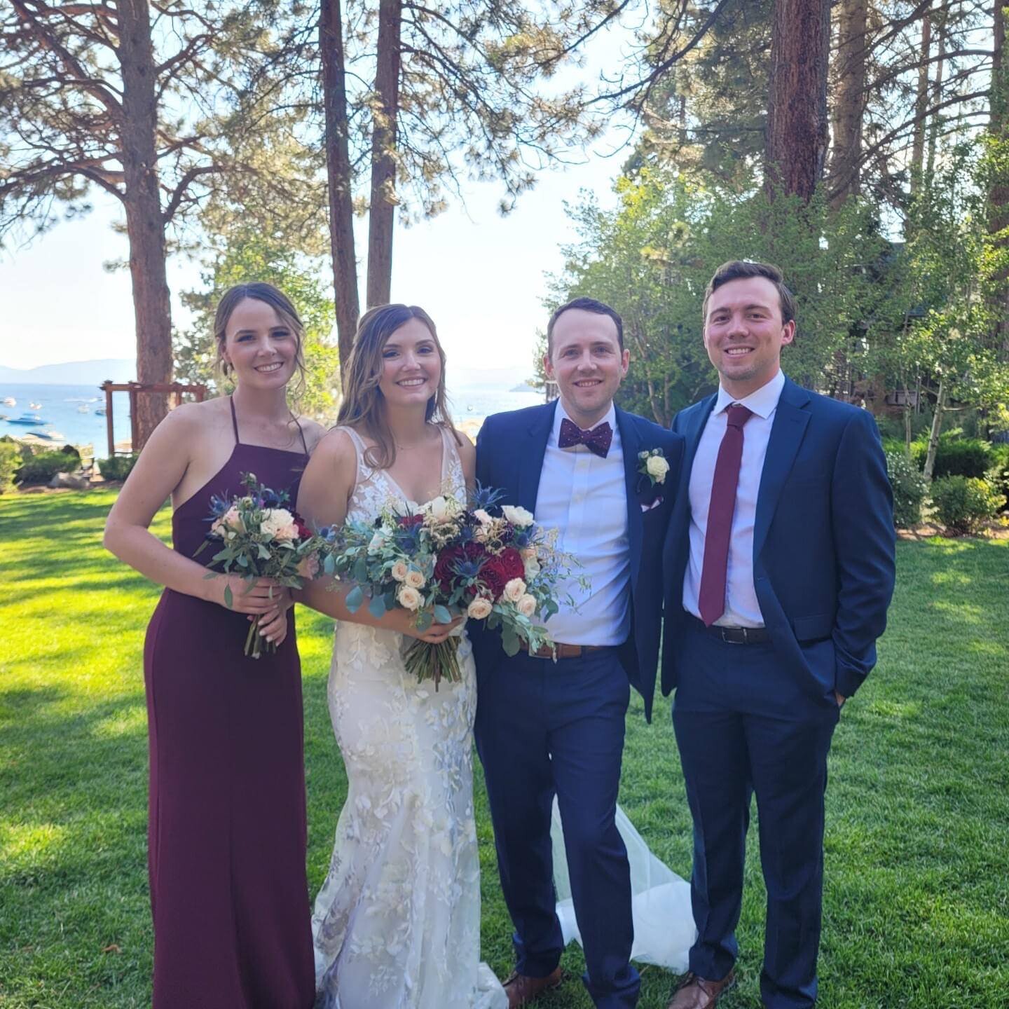 Texas Engineers Shannon Lawless, Elissa Barone, Ryan Perkins, and Chase Scott at a wedding
