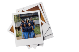 Polaroid of Morgan, Brianna, Aaliyah, Shandria and Taylor