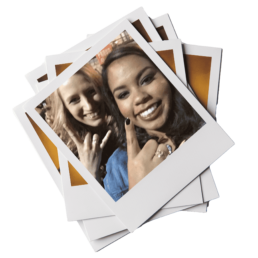 Polaroid of Texas Engineers Emily Petrosky and Kristian Hamilton