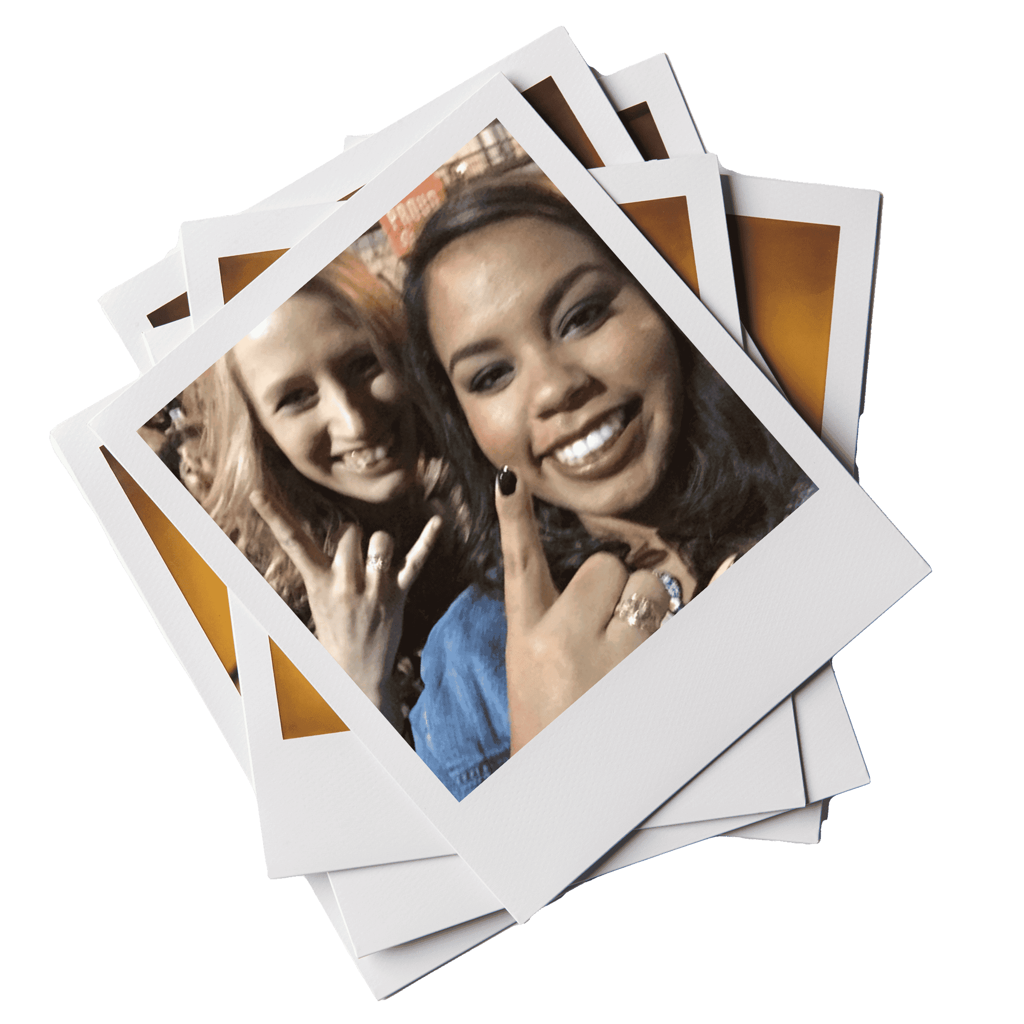 Polaroid of Texas Engineers Emily Petrosky and Kristian Hamilton