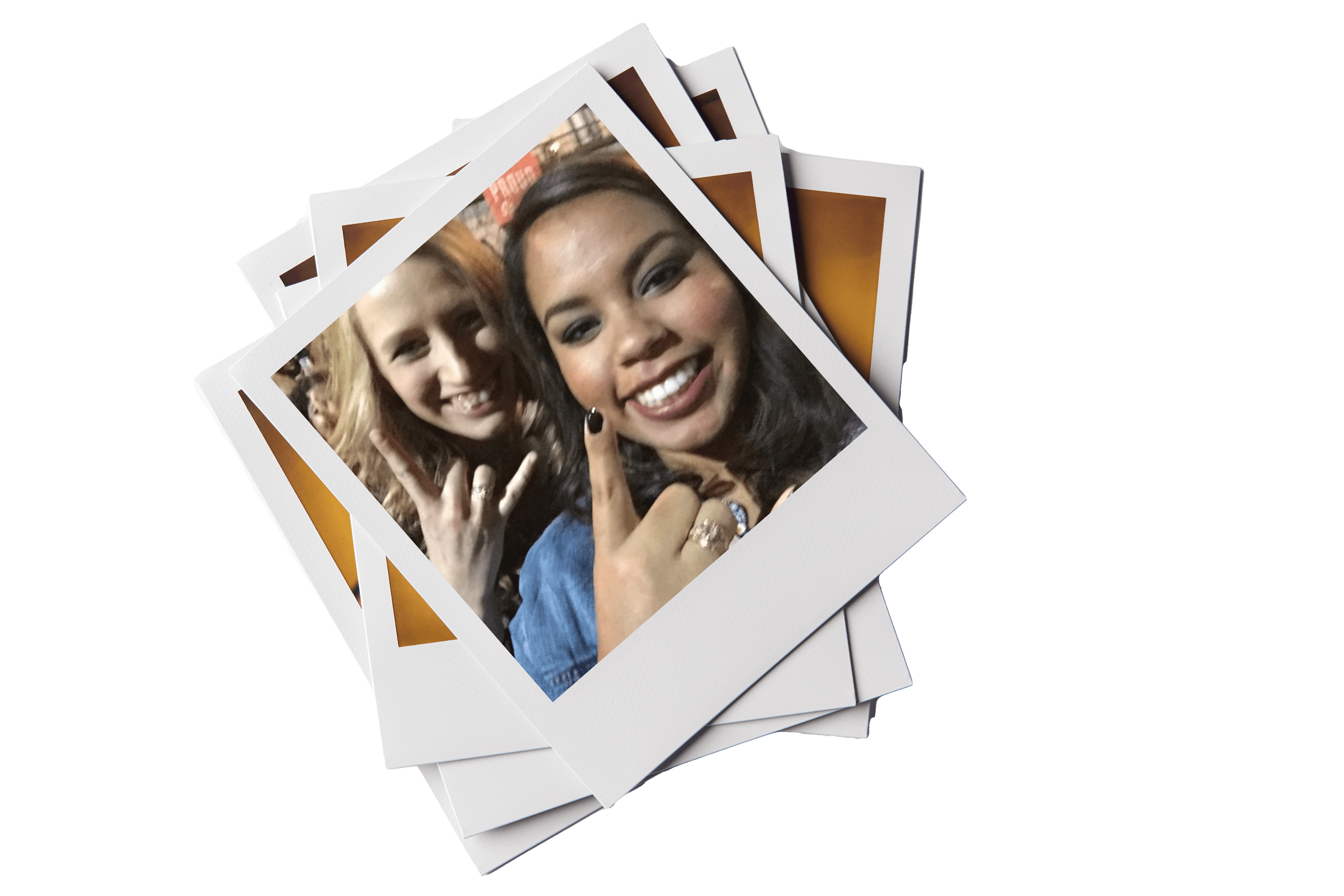 Polaroid of Texas Engineers Emily Petrosky and Kristian Hamilton