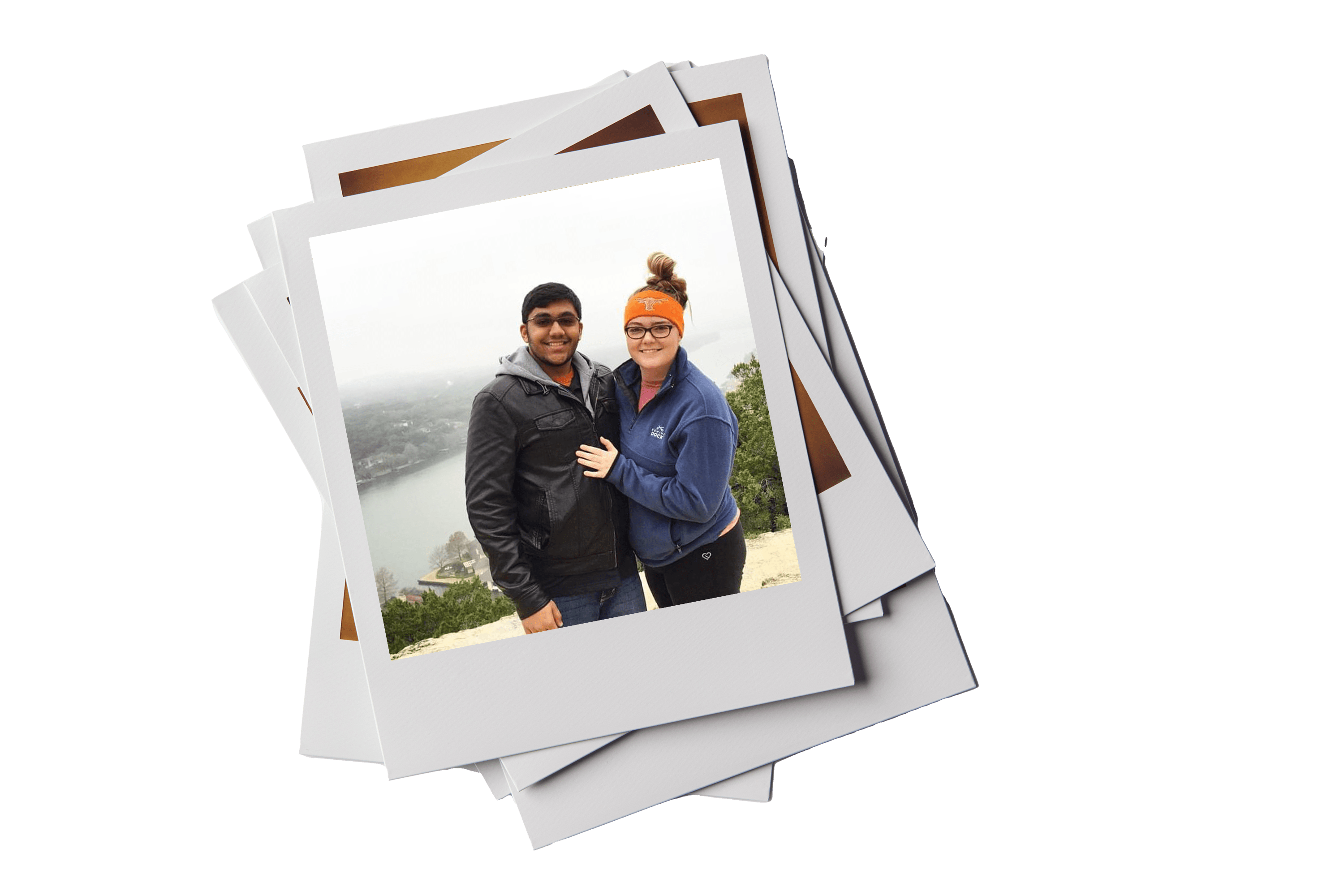 Polaroid of Texas Engineers Kelsea and Amritpreet Kang