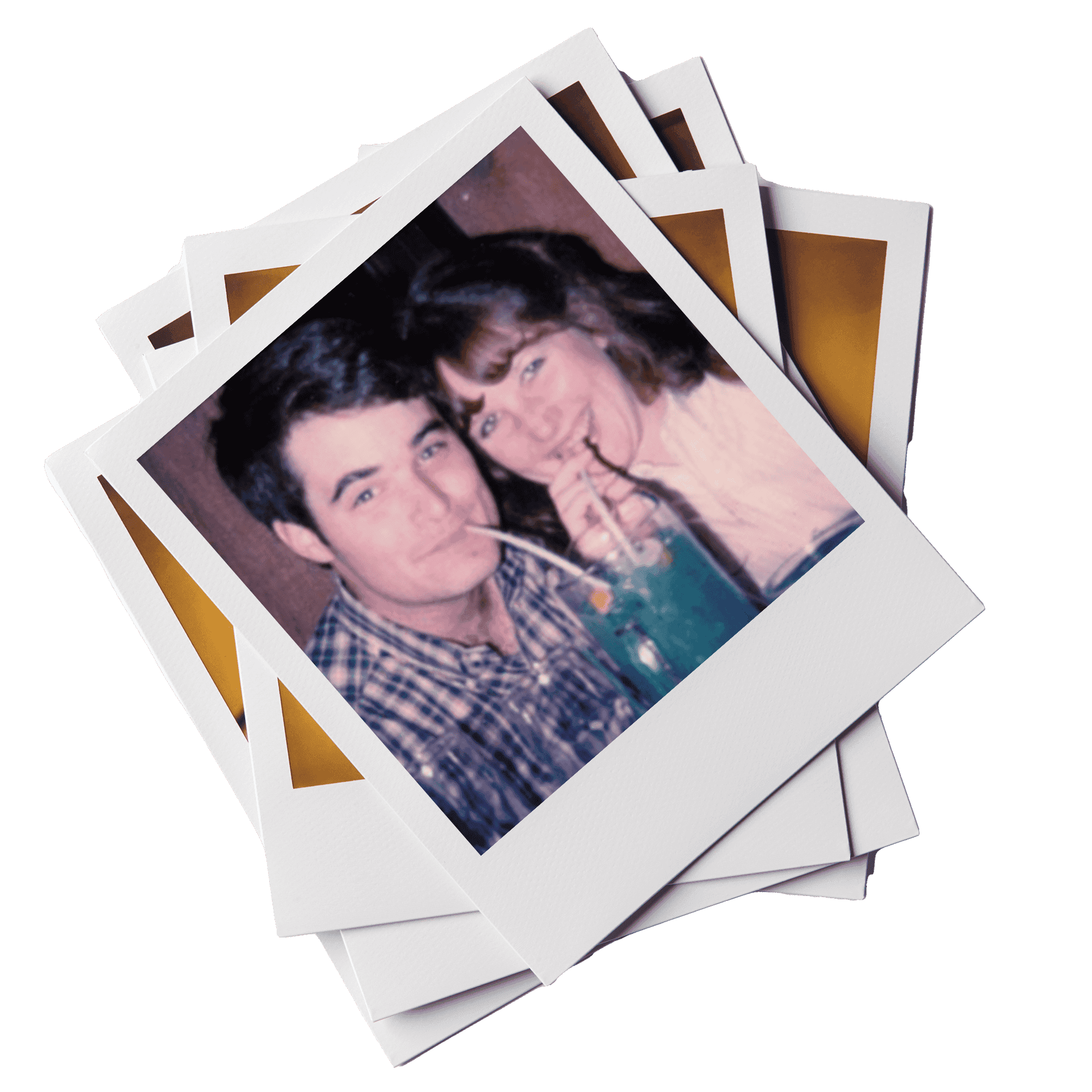 Polaroid of Texas Engineers John and Lynne Tatum