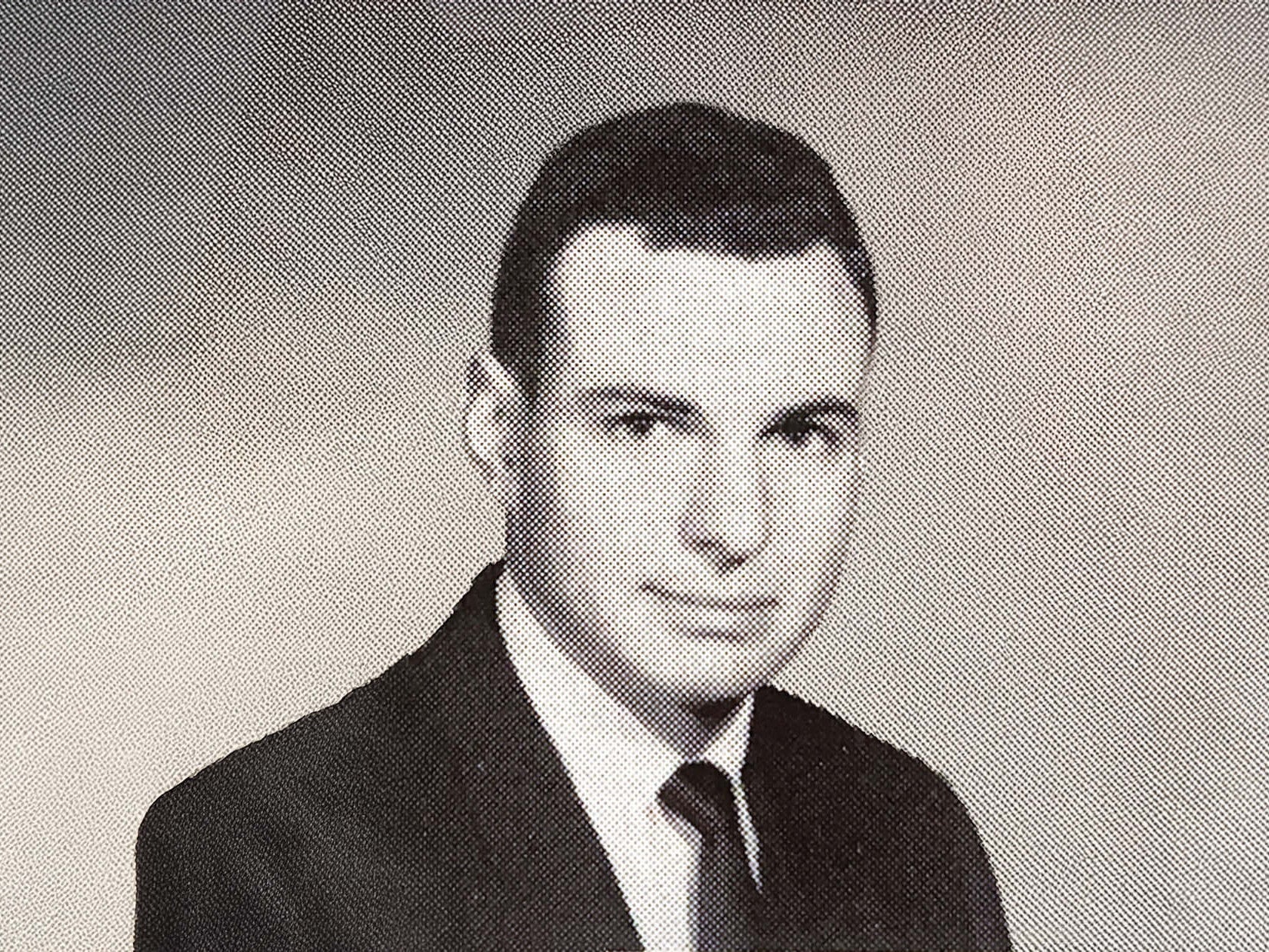 Black and white yearbook photo of young Autry C. Stephens