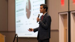 Texas Engineer Siddharth Thakur presenting at 2023 Tech Crunch.