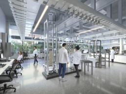 Graphic rendering of Autry C. Stephens Engineering Discovery Building laboratories