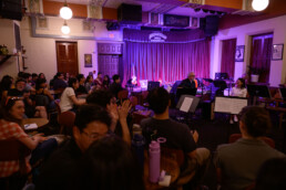 Cactus Cafe filled with students and faculty as Darden Smith writes songs live