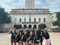 Longhorn Engineering Summer Camp participants in front of UT Tower.