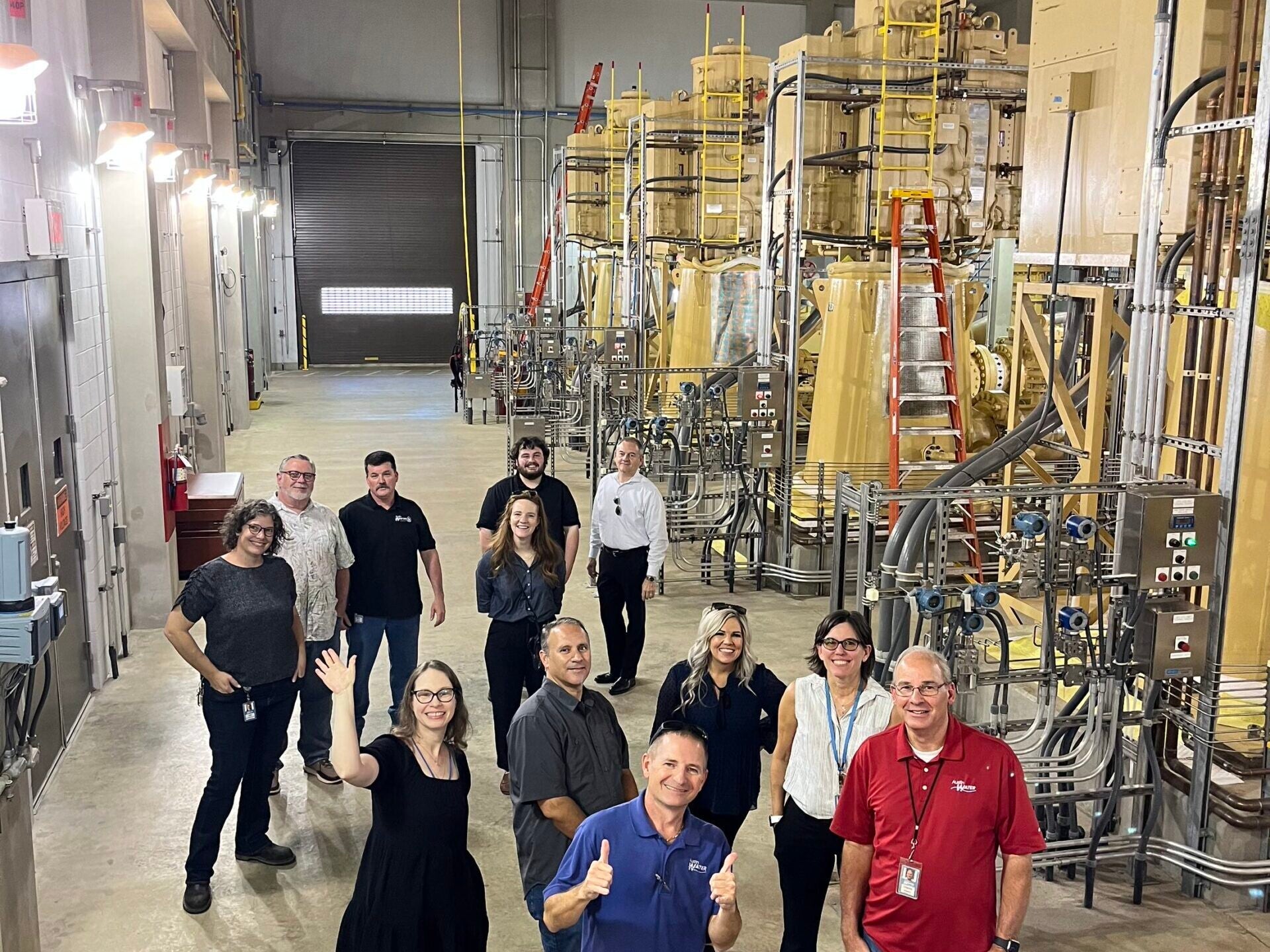 Texas Engineer Shay Ralls Roalson (center) with Austin Water staff at water treatment plant.