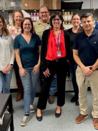 Texas Engineer Shay Ralls Roalson (center) with Austin Water laboratory team..