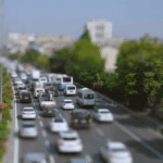 GIF of traffic building on highway