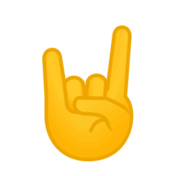 Emoji of hook 'em hand sign