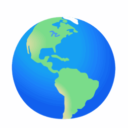 Emoji of the globe showing North America and Africa