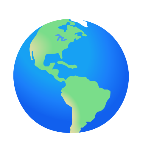 Emoji of the globe showing North America and Africa