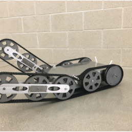 Firebot robot sitting in hallway